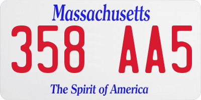 MA license plate 358AA5