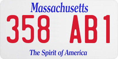 MA license plate 358AB1