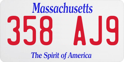 MA license plate 358AJ9