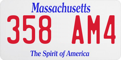 MA license plate 358AM4