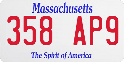 MA license plate 358AP9