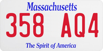 MA license plate 358AQ4