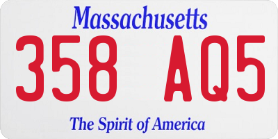 MA license plate 358AQ5