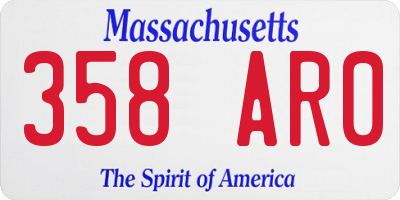 MA license plate 358AR0