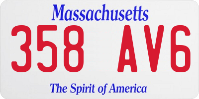 MA license plate 358AV6