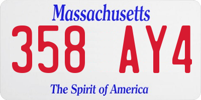 MA license plate 358AY4