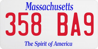 MA license plate 358BA9