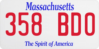 MA license plate 358BD0