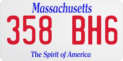 MA license plate 358BH6
