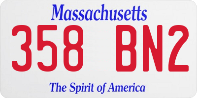 MA license plate 358BN2