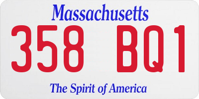 MA license plate 358BQ1