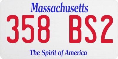 MA license plate 358BS2
