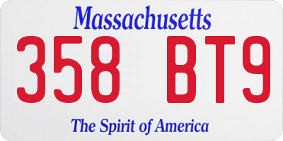 MA license plate 358BT9
