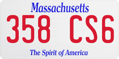 MA license plate 358CS6