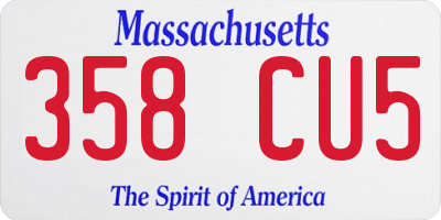 MA license plate 358CU5