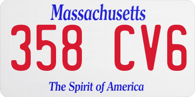 MA license plate 358CV6