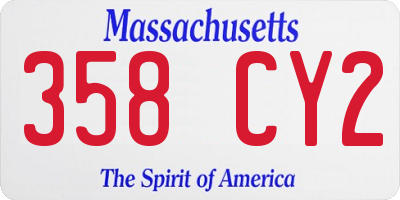 MA license plate 358CY2