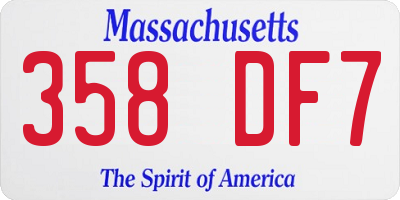 MA license plate 358DF7