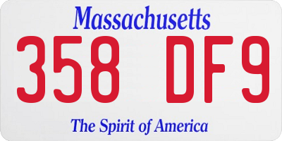 MA license plate 358DF9