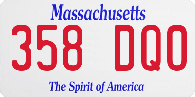 MA license plate 358DQ0