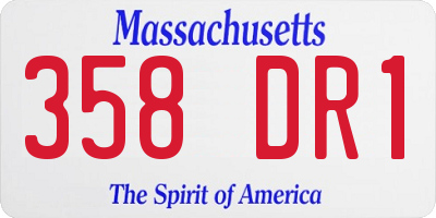 MA license plate 358DR1