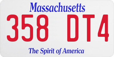 MA license plate 358DT4