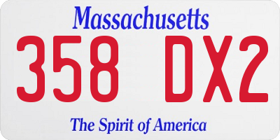 MA license plate 358DX2