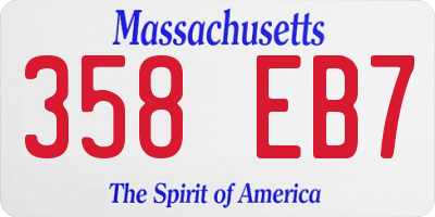 MA license plate 358EB7