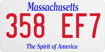 MA license plate 358EF7