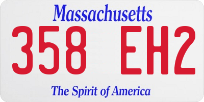 MA license plate 358EH2