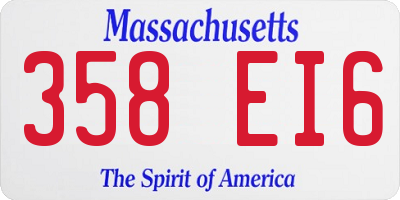 MA license plate 358EI6