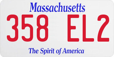 MA license plate 358EL2