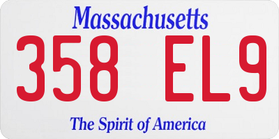 MA license plate 358EL9