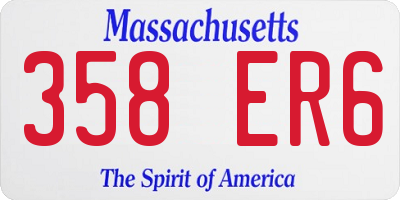 MA license plate 358ER6