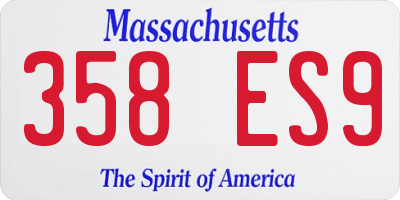 MA license plate 358ES9