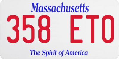 MA license plate 358ET0