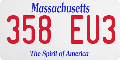 MA license plate 358EU3