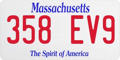 MA license plate 358EV9