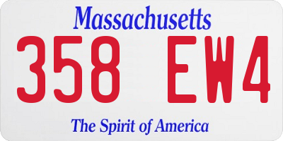 MA license plate 358EW4