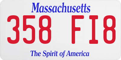 MA license plate 358FI8
