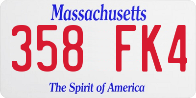 MA license plate 358FK4