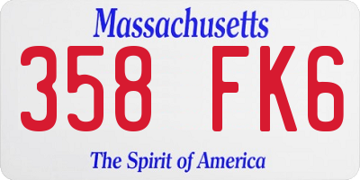 MA license plate 358FK6