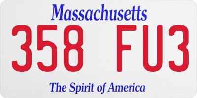 MA license plate 358FU3