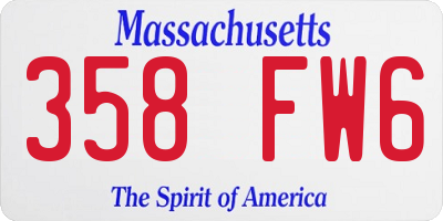 MA license plate 358FW6