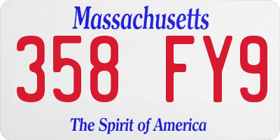 MA license plate 358FY9