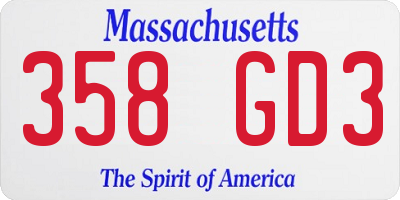 MA license plate 358GD3