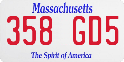 MA license plate 358GD5