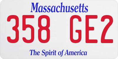 MA license plate 358GE2