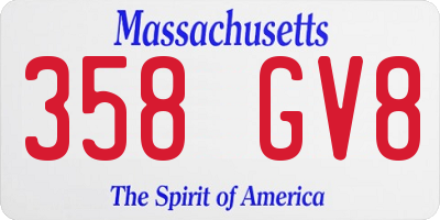 MA license plate 358GV8