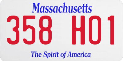 MA license plate 358HO1